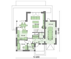 Современный модный дом в два этажа