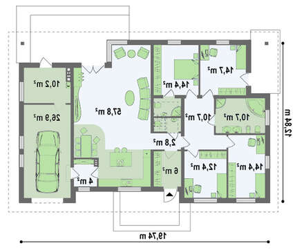 Проект комфортабельного дома с 4 спальнями
