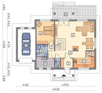 Привлекательный особняк в европейском стиле с пристроенным гаражом общей площадью 247 кв. м, жилой 181 кв. м