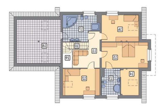 План современного особняка в традициях Западной архитектуры общей площадью 256 кв. м, жилой 217 кв. м