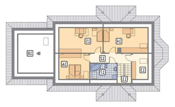 Проект европейского особняка на 322 кв. м с пристроенным большим гаражом