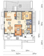 Огромный коттедж с балконами и цокольным этажом общей площадью 261 кв. м, жилой 140 кв. м