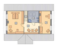 Усадьба в два этажа со встроенным гаражом, декорированная кирпичом, общей площадью 174 кв. м, жилой 115 кв. м