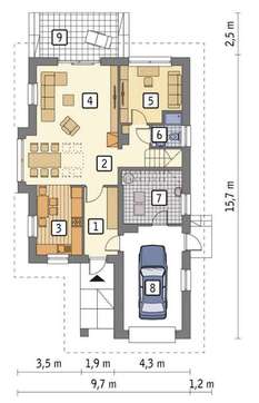 Проект красивого коттеджа под кровлей сложной формы общей площадью 196 кв. м, жилой 110 кв. м
