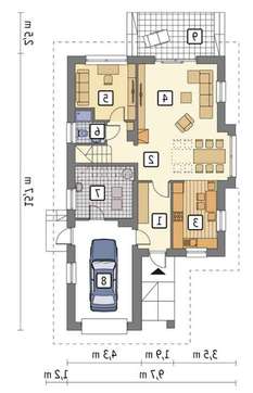 Проект красивого коттеджа под кровлей сложной формы общей площадью 196 кв. м, жилой 110 кв. м