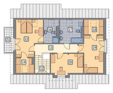 Проект мансардного дома с эркером и французским балконом общей площадью 188 кв. м, жилой 130 кв. м