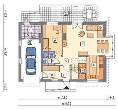 Проект мансардного дома с эркером и французским балконом общей площадью 188 кв. м, жилой 130 кв. м