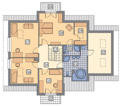 План эксклюзивного особняка с черно-белым экстерьером общей площадью 247 кв. м, жилой 181 кв. м