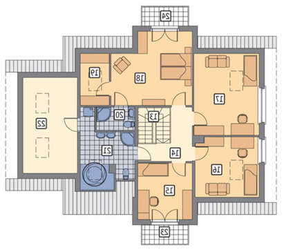 План эксклюзивного особняка с черно-белым экстерьером общей площадью 247 кв. м, жилой 181 кв. м