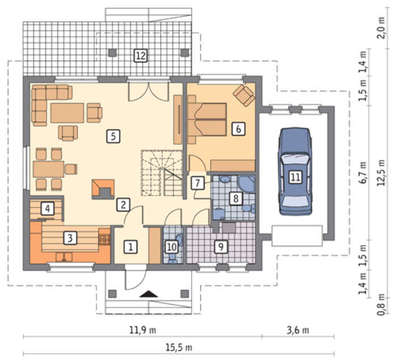 План эксклюзивного особняка с черно-белым экстерьером общей площадью 247 кв. м, жилой 181 кв. м