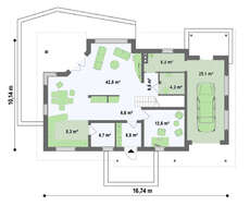 Мансардный особняк с угловой террасой и гаражом