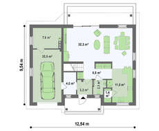 Проект уютного дома в традиционном стиле с двускатной крышей