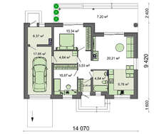 Проект классического коттеджа в духе Западной Европы площадью 103 кв. м