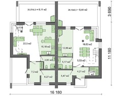 Проект эксклюзивного современного особняка жилой площадью 122 кв. м
