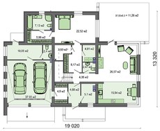 План роскошного особняка в стиле минимализма общей площадью 261 кв. м
