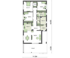 Проект одноэтажного дома жилой площадью в 103 квадрата для нестандартного участка