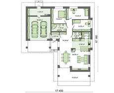 Современный стильный коттедж с просторной гостиной и гаражом на два автомобиля