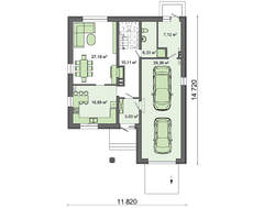 Проект симпатичного двухэтажного коттеджа жилой площадью 97 кв. м