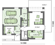 Великолепный современный особняк с гаражом на два автомобиля общей площадью 220 кв. м, жилой 86 кв. м