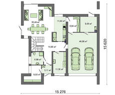 Проект коттеджа с стиле барнхаус с цокольным этажом