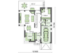 Проект коттеджа со вторым светом и гаражом