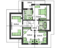 Проект коттежда с мансардным этажом и лоджией
