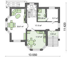 Эксклюзивный особняк в два уровня с цокольным этажом из дикого камня общей площадью 321 кв. м, жилой 121 кв. м