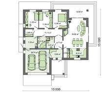 Европейский дом под кровлей из натуральной черепицы общей площадью 165 кв. м, жилой 70 кв. м