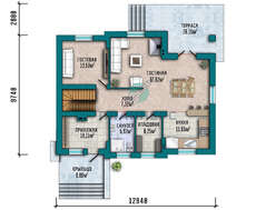 Схема трехэтажного дома площадью 290 кв. м