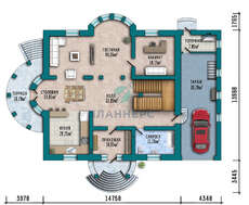 Проект стильного особняка площадью 430 кв. м с тремя эркерами