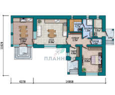 Загородный коттедж в европейском стиле с пятью спальнями общей площадью 151 кв. м, жилой 140 кв. м