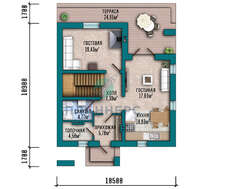 План дома площадью 156 кв. м с двумя гостиными
