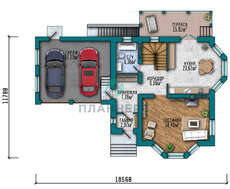 Проект чешского особняка площадью 267 кв.м с цокольным этажом и гаражом для двух автомобилей
