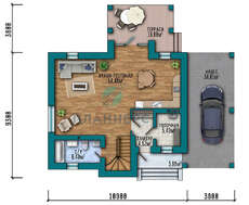 Проект двухэтажного дома площадью 178 кв.м с террасой и французскими балконами