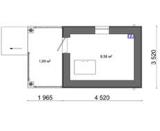 План хозяйственного помещения для хранения садового инвентаря и урожая площадью 20 кв. м
