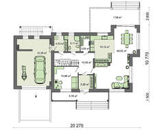 Схема европейского дома площадью 285 кв. м с красочным экстерьером