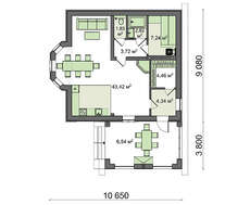 Проект бани для дачного участка площадью 74 кв.м