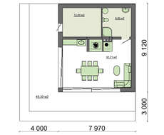 Современная беседка с кирпичным декором