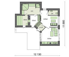 Великолепная баня в бежевом цвете с большими окнами