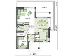 Строгий двухэтажный дом в европейском стиле