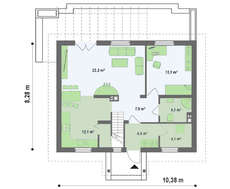 Классический проект уютного коттеджа с мансардой