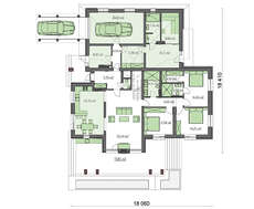 Двухэтажный коттедж с просторным балконом и вместительной террасой на нижнем уровне