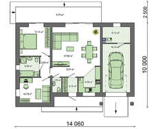 Европейский дом для молодой семьи в 100 кв. м со встроенным гаражом