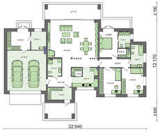 Белоснежный дом в стиле минимализма с просторным гаражом