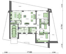 Проект 1 этажного частного коттеджа общей площадью 187 кв.м