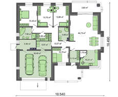Проект классического одноэтажного дома площадью 201 кв.м.