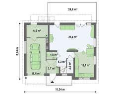 Загородный дом со встроенным гаражом