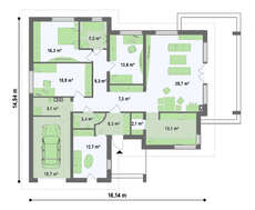 Уютный проект дома с гаражом на 1 автомобиль