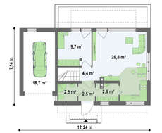 Мансардный коттедж с большими стильными окнами