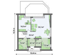 Загородный дом с большими мансардными окнами